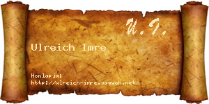 Ulreich Imre névjegykártya